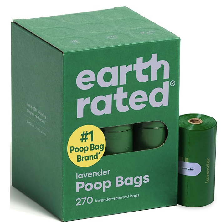 Earth Rated Dog Poop Bags on Refill Rolls, 270 Bags, Lavender