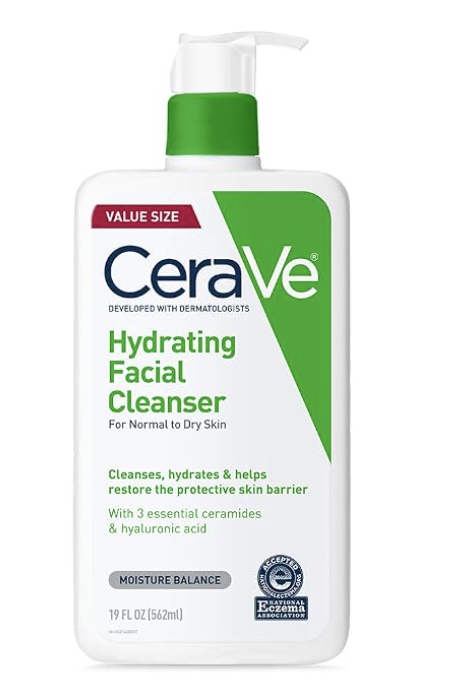 CeraVe Hydrating Cleanser with Hyaluronic Acid, Gentle Face Cleanser,19oz