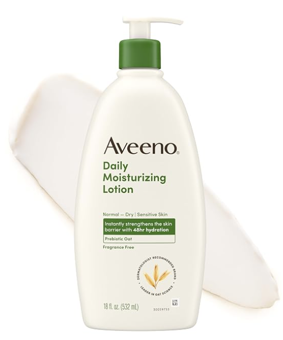Aveeno Daily Moisturizing Body Lotion, Fragrance-Free, 18 fl. oz