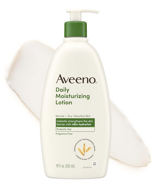 Aveeno Daily Moisturizing Body Lotion, Fragrance-Free, 18 fl. oz